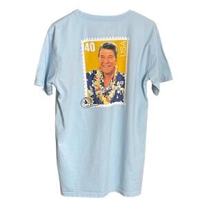 Ronald Reagan Stamp Graphic T Shirt By Rowdy Gentleman Retro USA Tee CLEAN!